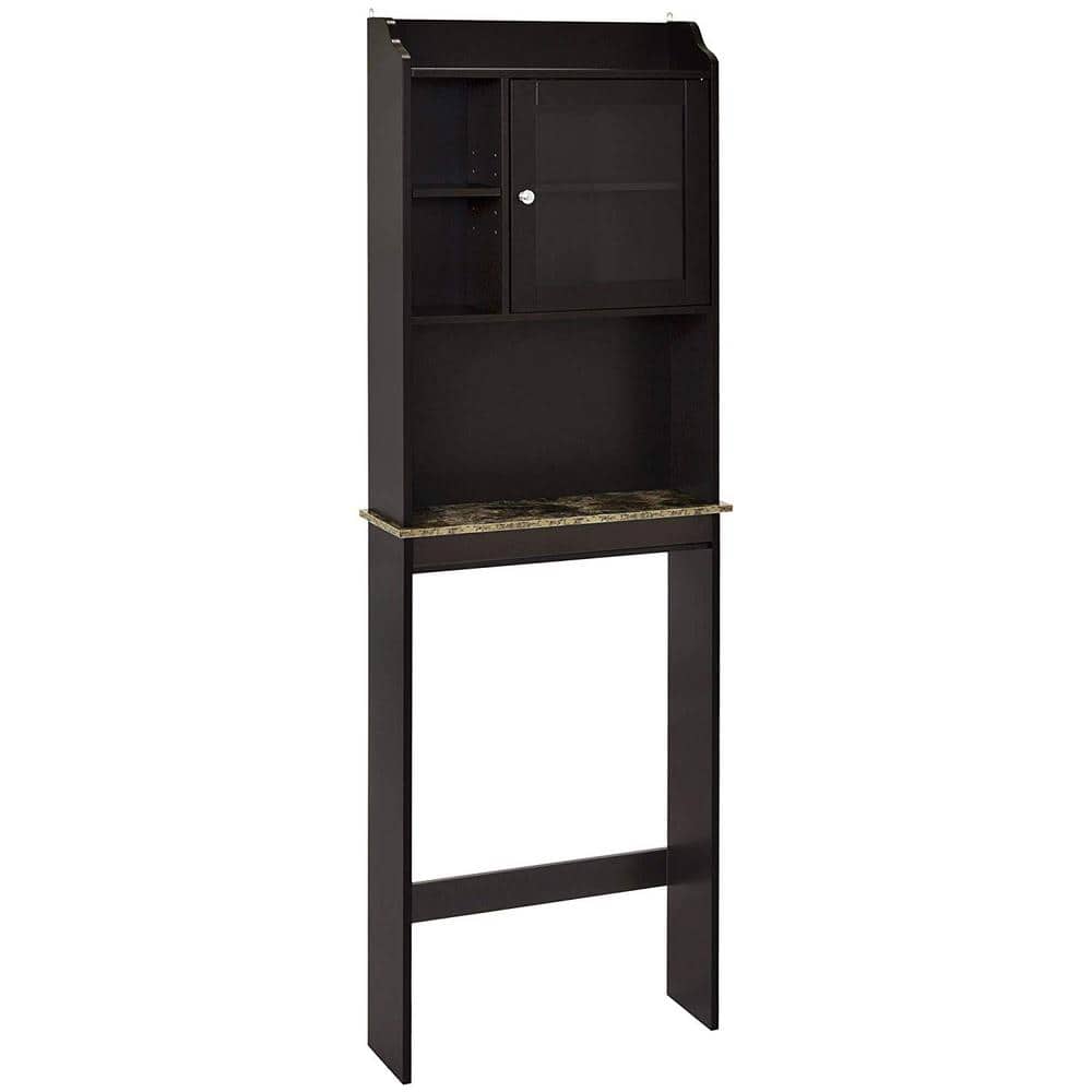 23.22 in. W x 68.10 in. H x 7.50 in. D Espresso Finish Over The Toilet Stor