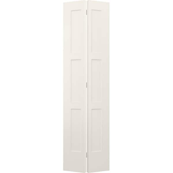 JELD-WEN 24 in. x 96 in. 3 Panel Birkdale Primed Smooth Hollow Core Molded Composite Interior Closet Bi-fold Door
