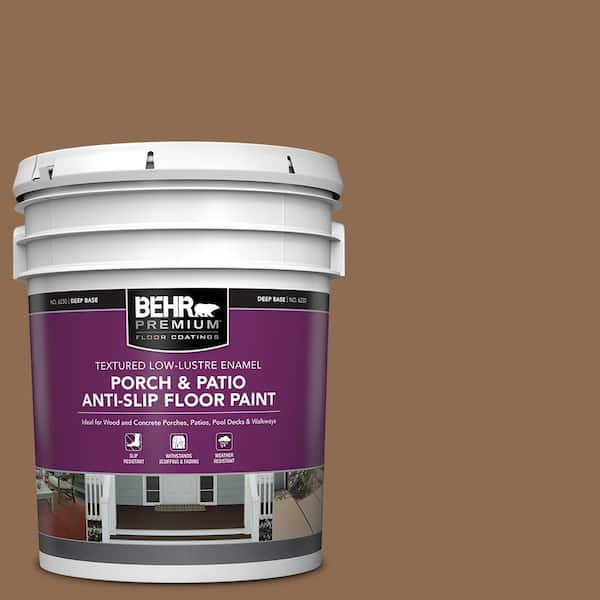 5 gal. #N250-6 Split Rail Textured Low-Lustre Enamel Interior/Exterior Porch and Patio Anti-Slip Floor Paint
