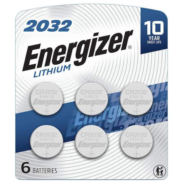 Energizer 2032 Batteries (6-Pack), 3V Lithium Coin Batteries