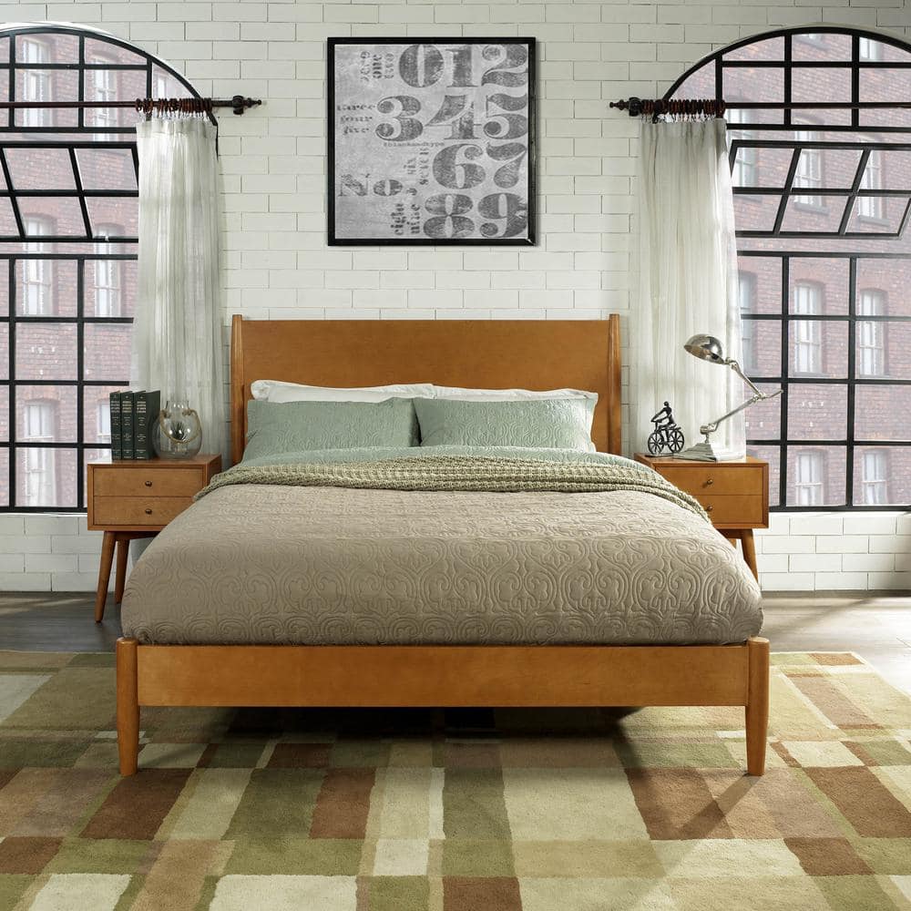 Acorn Queen Mid-Century Modern Wood Bed Frame