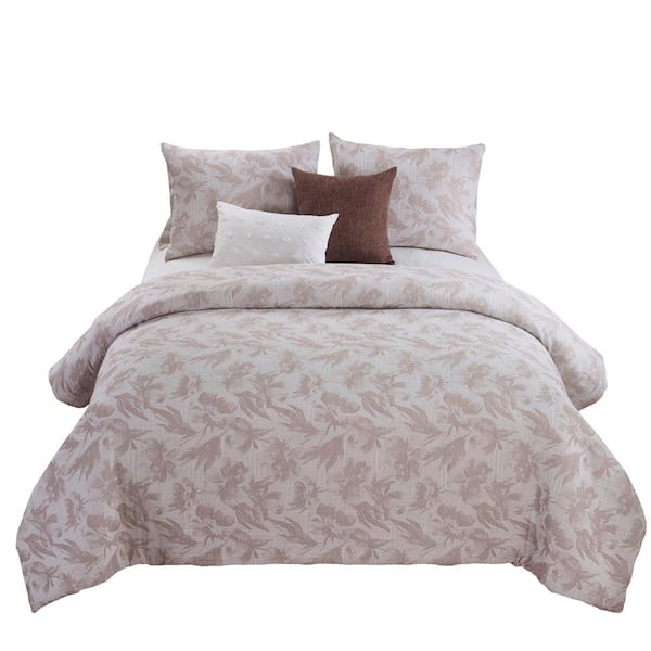 DONNA SHARP Almaria 3-Piece Blush Cotton Queen Comforter Set