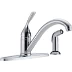 Delta Classic Single-Handle Standard Kitchen Faucet with Side Sprayer ...