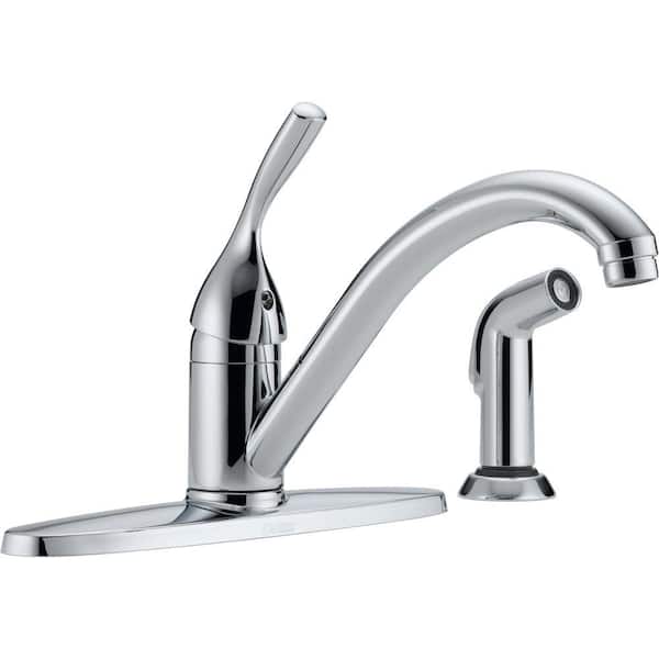 Delta Classic Single-Handle Standard Kitchen Faucet with Side Sprayer in Chrome 