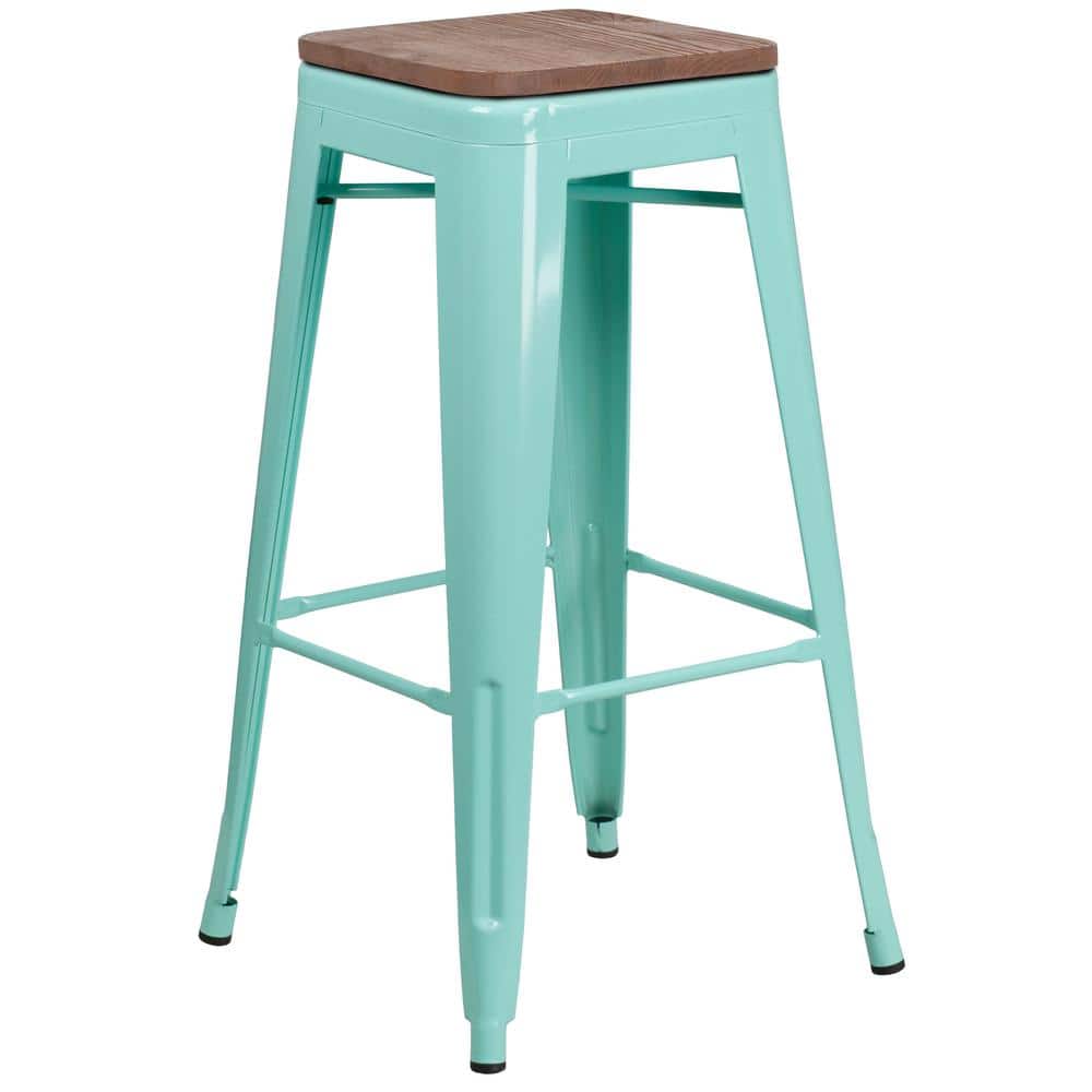 Flash Furniture 30 in. Mint Green Bar Stool CGAET249954MIHD The Home Depot