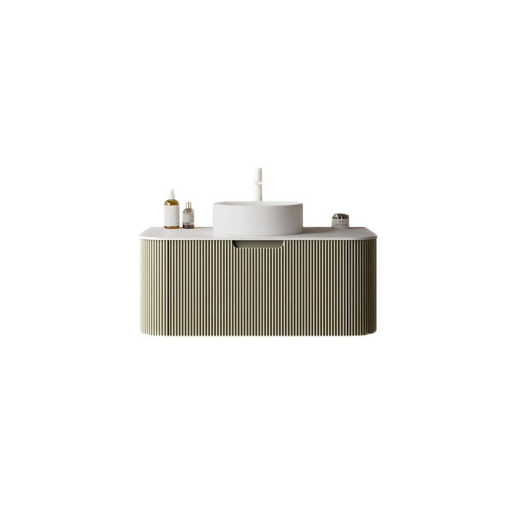 Yunus 36 in. Floating Light Green Bath Vanity with White Cultured Marble Top Unassembled price history on PriceWatchPro