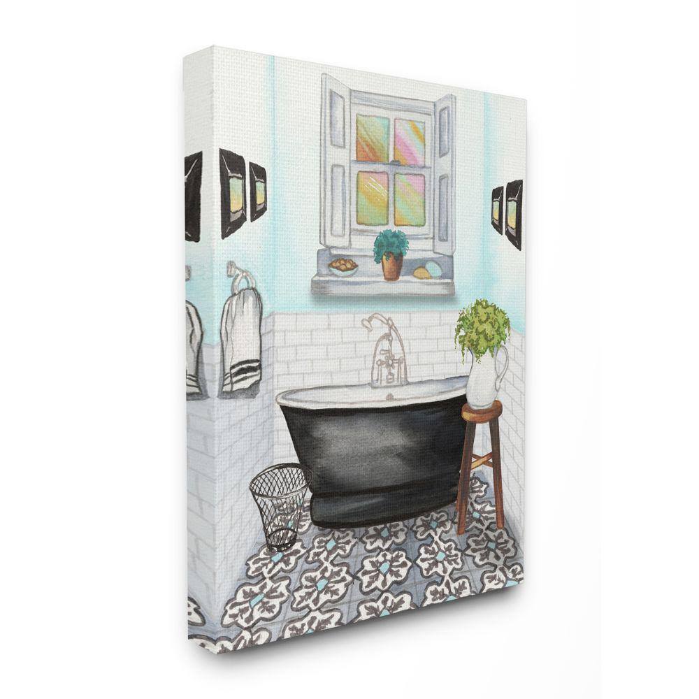 "16 in. x 20 in. ""Cute Bathroom Blue"" by Elizabeth Medley Canvas Wall Art" price history on PriceWatchPro