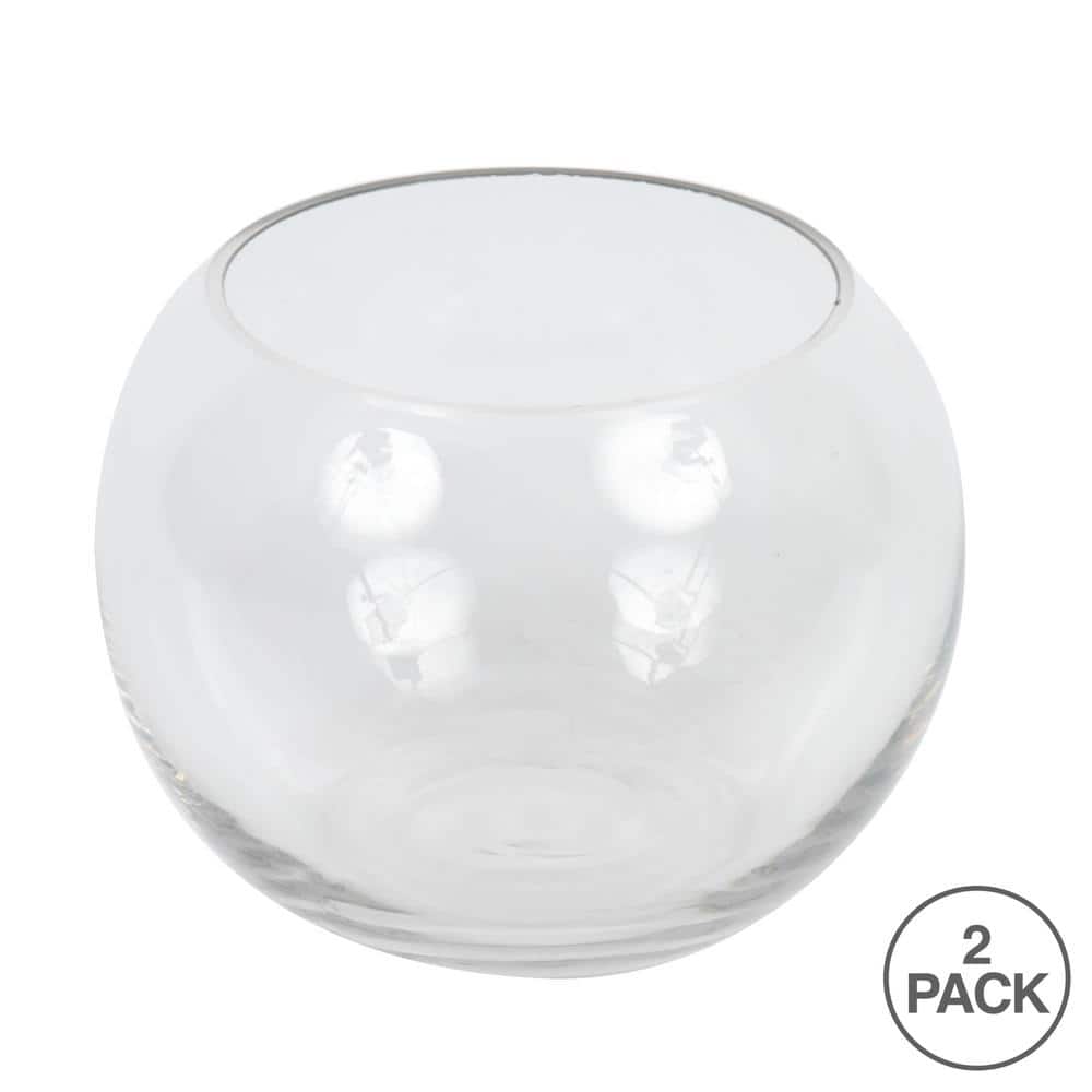 Clear Bubble Glass Decorative Bowl Set, Minimalistic Design
