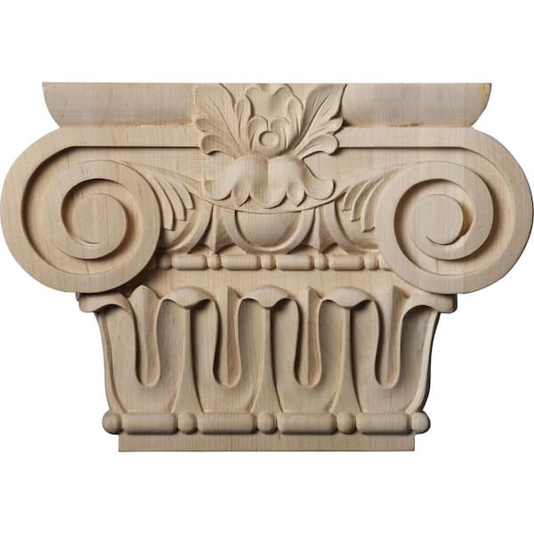 Ekena Millwork 10-3/4 in. x 2-1/4 in. x 7-1/2 in. Unfinished Wood Cherry Medium Bradford Roman Ionic Corbel