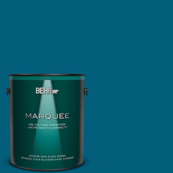 BEHR MARQUEE 1 gal. #MQ5-62 Blue Edge One-Coat Hide Semi-Gloss Enamel Interior Paint & Primer