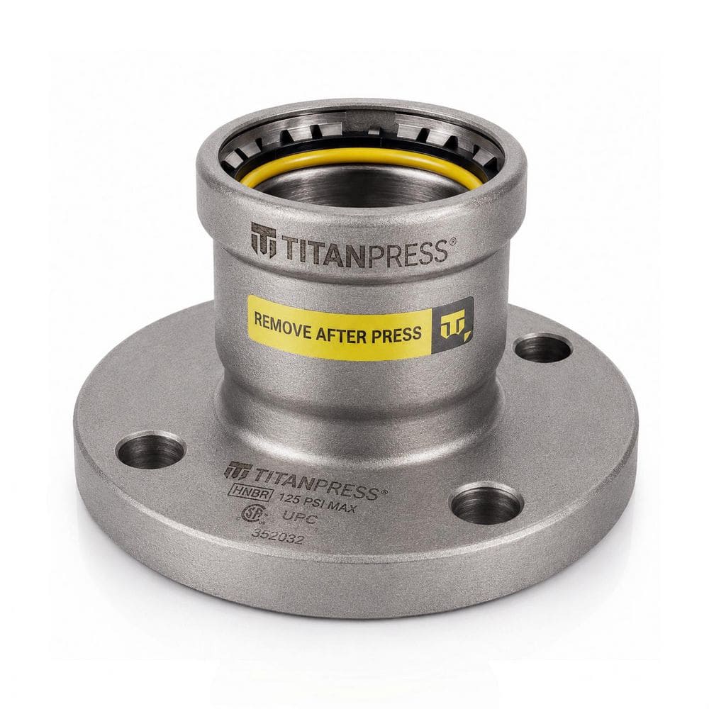 T TITANPRESS 4 in. Carbon Steel Press Flange XL HNBR Gas TPAF0400G
