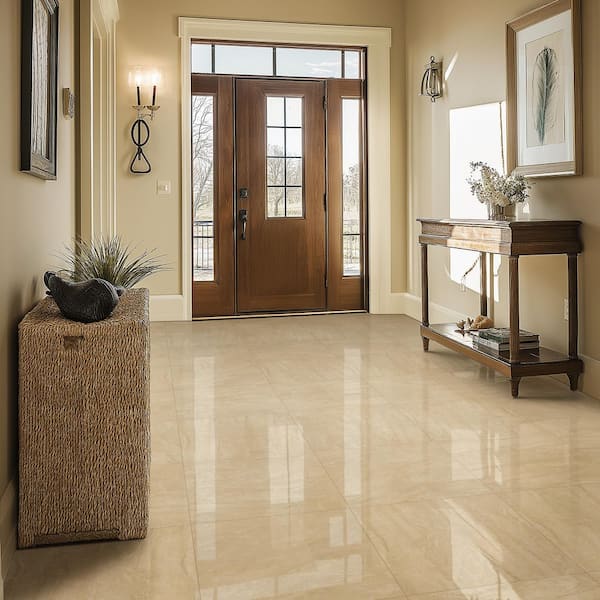 Onyx Sand 24 in. x 24 in. Polished Porcelain Onyx Look Floor and Wall Tile (16 sq. ft./Case)