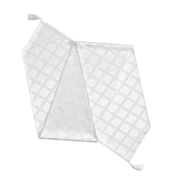Lenox Laurel Leaf Runner, White - 14"W x 90"L