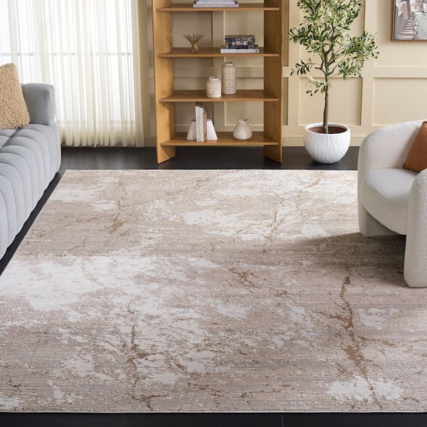 Hanna 8 ft. x 10 ft. Beige/Ivory Gray Abstract Area Rug