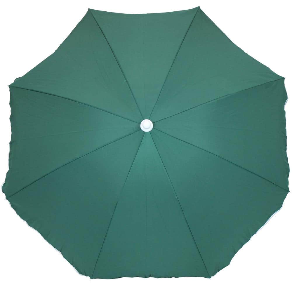 5-Foot Sage Green Polyester Beach Umbrella with Tilt Function