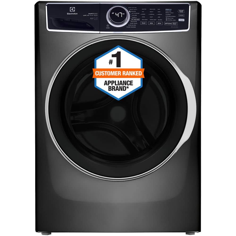 4.5 cu. ft. Stackable Front Load Washer in Titanium with SmartBoost, Optic Whites, and Pure Rinse