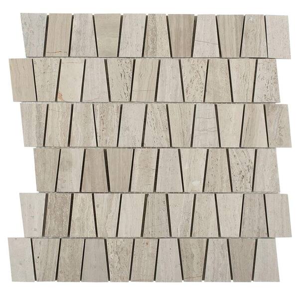 Splashback Tile Artifact Wooden Beige Marble Mosaic Tile - 3 in. x 6 in. Tile Sample