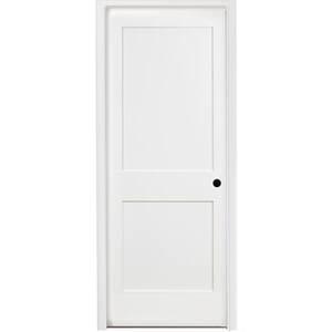 Steves & Sons 24 in. x 80 in. 2-Panel Square Shaker White Primed LH ...