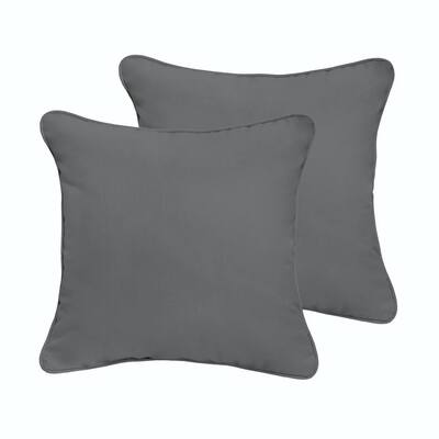 Sorra Home Charcoal Grey Outdoor Corded Throw Pillows 2 Pack Hd201801sp The Depot Sorra Home Charcoal Grey Outdoor Corded, Grey Outdoor Pillows