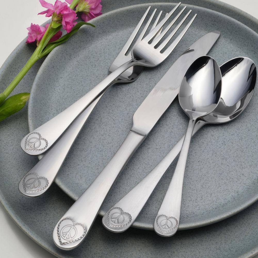 Towle 20pc Everyday Peace Flatware Set: 18/0 Stainless Steel, Traditional Style, Dishwasher-Safe, Service for 4
