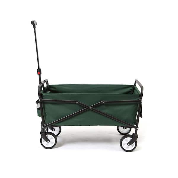 Seina Heavy Duty Compact 150 Pound Capacity Outdoor Utility Cart 3 Pack Green 