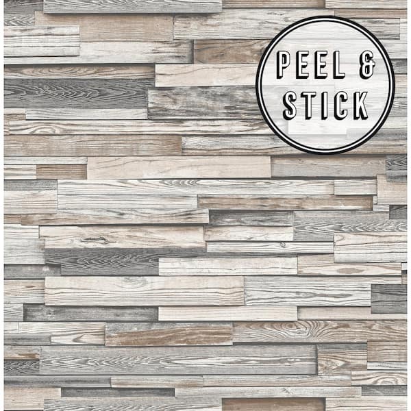 Grey wood Peel and Stick Removable Wallpaper 2308
