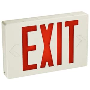 120-Volt Integrated LED with Rechargeable NiCd Battery White Exit Sign