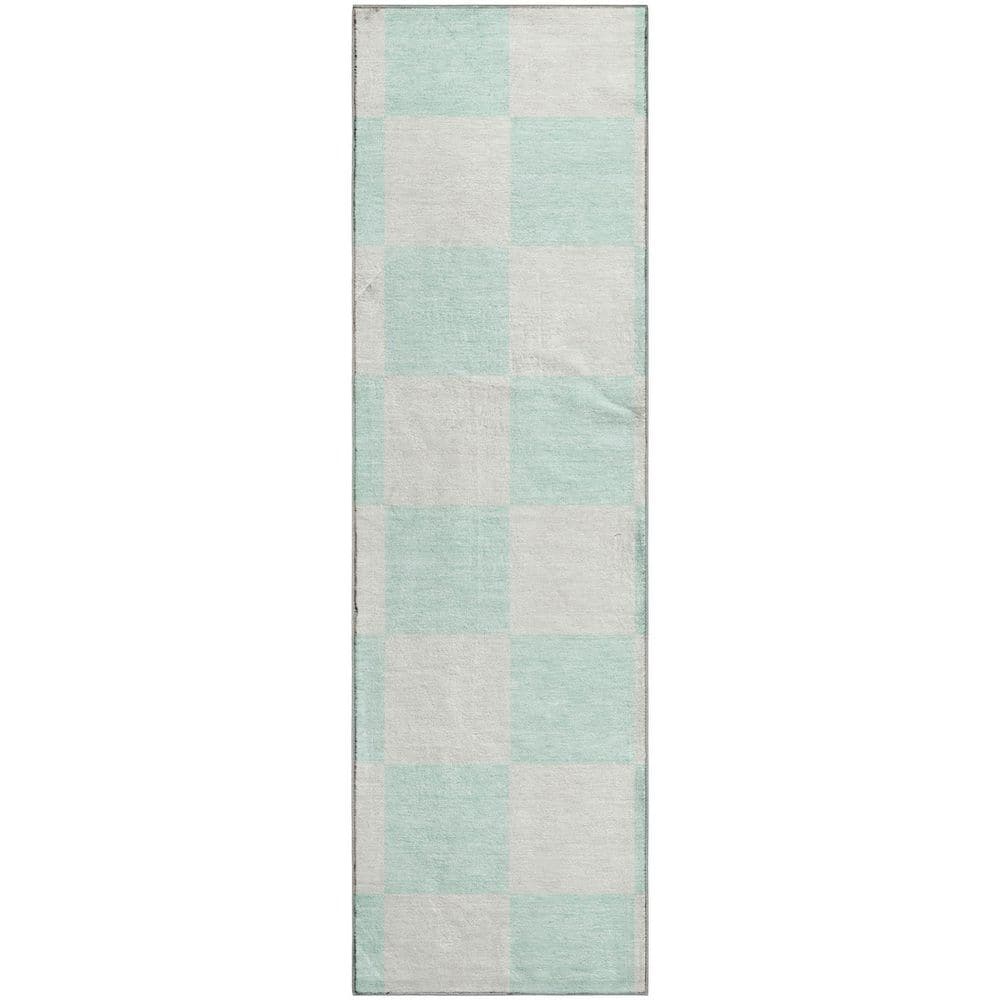 Mayfield Premium Machine Washable Abstract AMF2345 Mint 2 ft. x 7 ft. Runner Rug price history on PriceWatchPro
