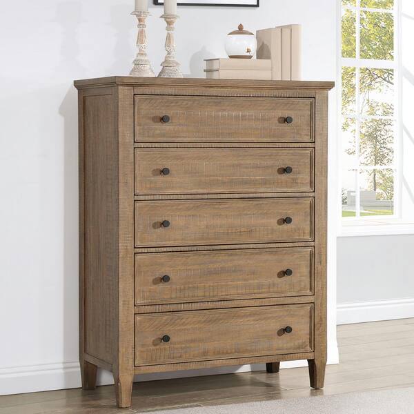 Grayson Lane Black Vintage Faux Leather with Stud Details Cedar 4-Drawer Accent Chest