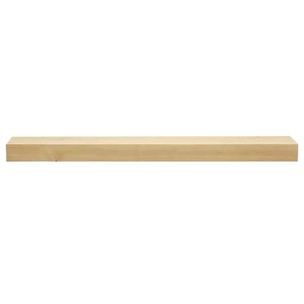 72 in. Natural Smooth Timber Floating Shelf-Versatile Wood Mantel and Wall Shelf
