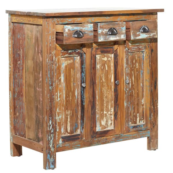 Monroe Lane Farmhouse Wood Cabinet, Brown