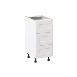 15 in. W x 24 in. D x 34.5 in. H Littleton Painted Gray Shaker Assembled Base Kitchen Cabinet with 3-Drawers