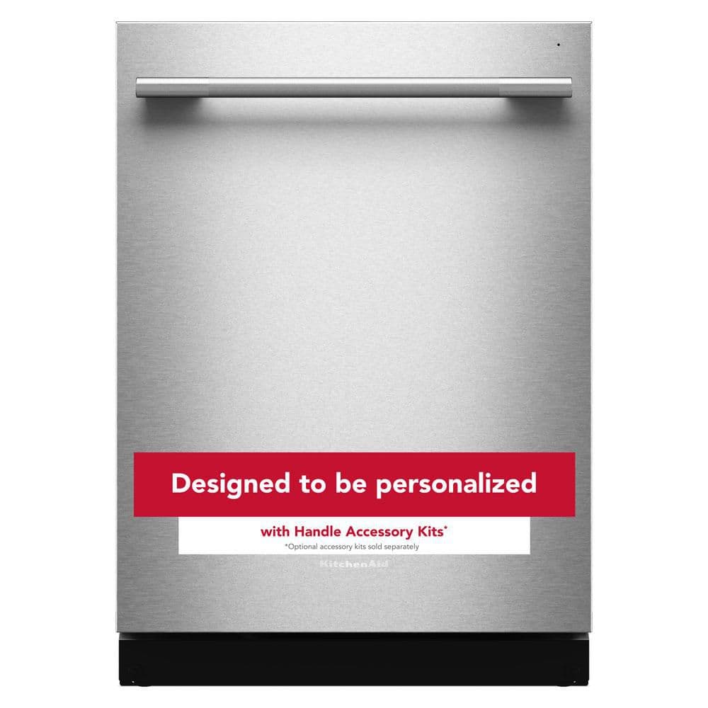 KitchenAid 24 in. Top Control Built-In Tall Tub 44 dBA Dishwasher in PrintShield Stainless with 360 MaxJets 3rd Rack