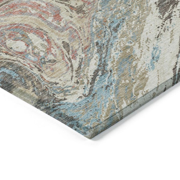 Chantille Machine Washable Indoor/Outdoor Abstract ACN1061 Beige 8 ft. x 8 ft. Area Rug