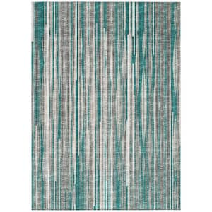 Waverly Blue 5 ft. x 7 ft. 6 in. Geometric Indoor/Outdoor Area Rug