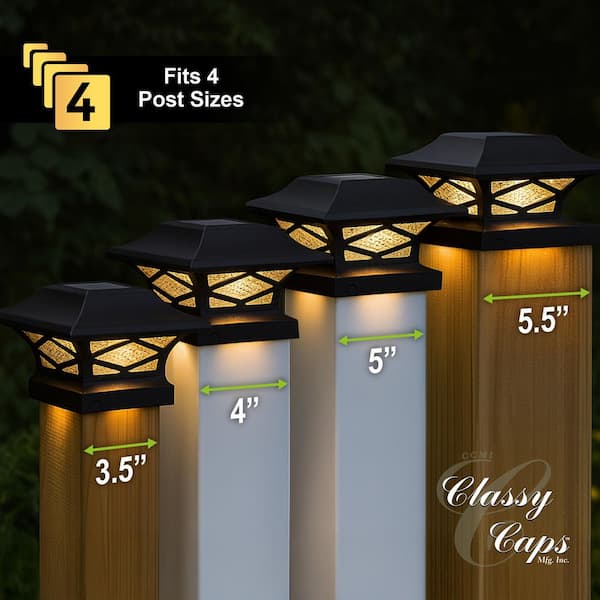 APONUO Solar Post Cap Lights,Deck Post Lights Solar Powered 2 Color