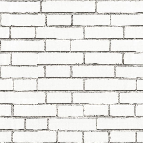 White Brick Wallpaper Peel and Stick Wallpaper Vinyl Self-Adhesive Contact Paper Backsplash, Covers 32.29 Sq. Ft.
