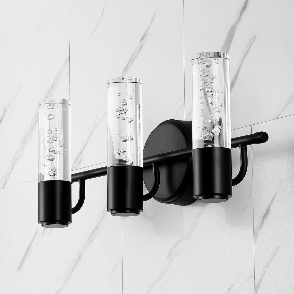 Bolha Satin Bronze 18" Minimalistic Cylinder Vanity Light with LED