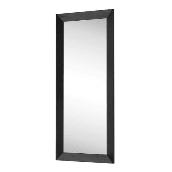 Cesicia Black Solid Wood Framed 31 in. W x 71 in. H Rectangular Full-Length Mirror-Hanging or Leaning Against the Wall