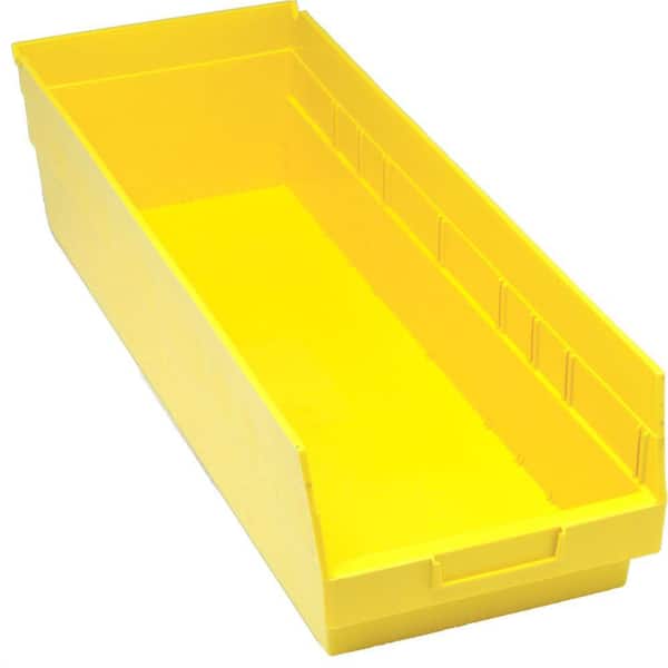 QUANTUM STORAGE SYSTEMS Store-More 6 in. Shelf 20.5 Qt. Storage Tote in Yellow (6-Pack)