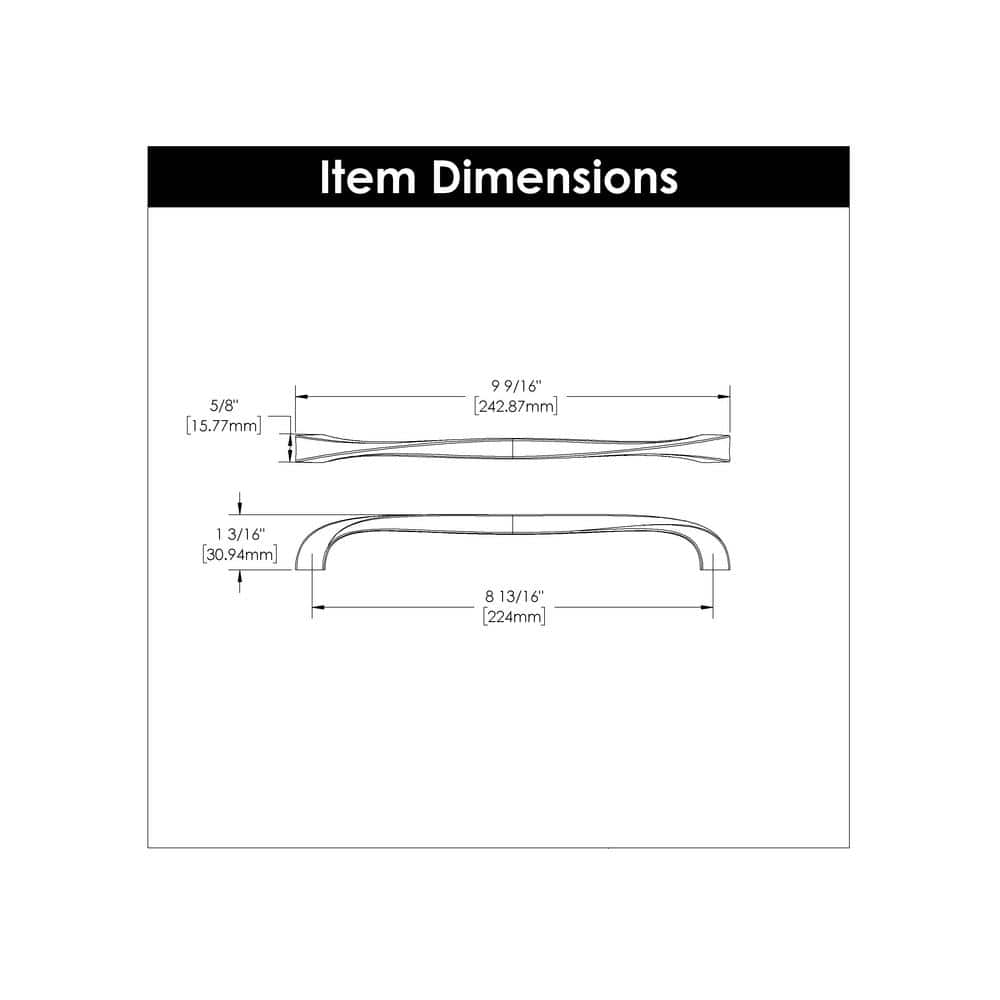 Twist Collection Black Iron 9.5" Bar Cabinet Pulls