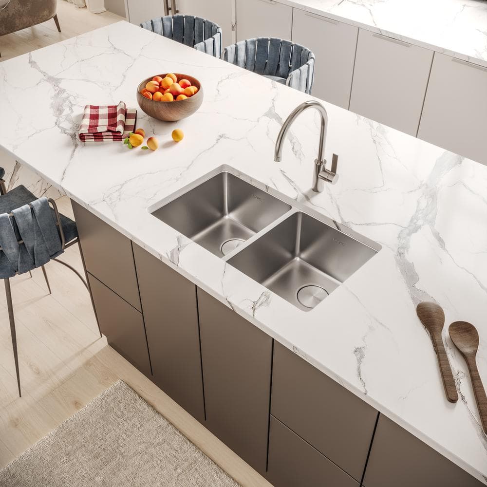 Ruvati 35-inch Stainless Steel Double Bowl Drop-In Kitchen Sink