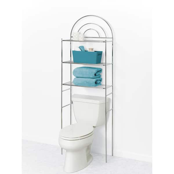 Marisa Chrome Freestanding Over-the-Toilet 3 Shelf Storage Etagere