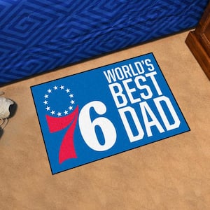 Philadelphia 76ers Blue 1.5 ft. x 2.5 ft. Starter Area Rug World's Best Dad Starter Mat