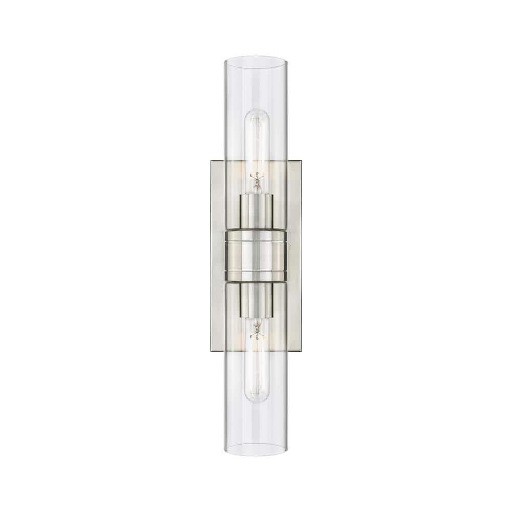 Ballston Urban 18 in. 2-Light Satin Nickel Vanity Light with Glass Shade price history on PriceWatchPro