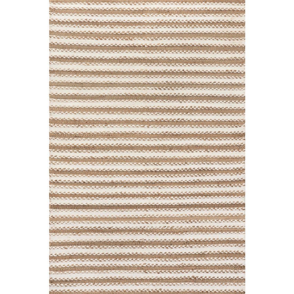 Angelique Rugs nuLOOM Angelique Casual Striped Jute Blend 8 ft. x 10 ft. Natural Area ...