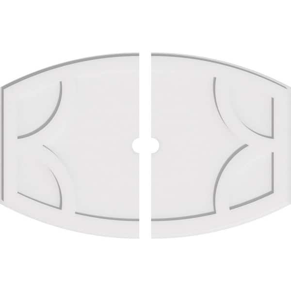 Ekena Millwork 36 in. W x 24 in. H x 2 in. ID x 1 in. P Kailey Architectural Grade PVC Contemporary Ceiling Medallion (2-Piece)