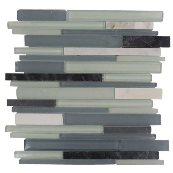 Splashback Tile Cleveland Bendemeer Random Brick 12 in. x 12 in. x 8 mm Mixed Materials Mosaic Floor and Wall Tile