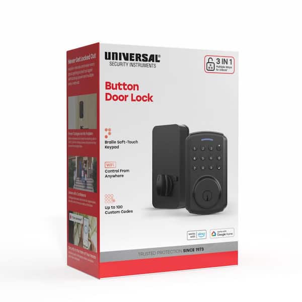 Black Single-Cylinder Smart Thumbturn Deadbolt Lock with 3-in1 Way to Unlock by App, Keypad, or Key