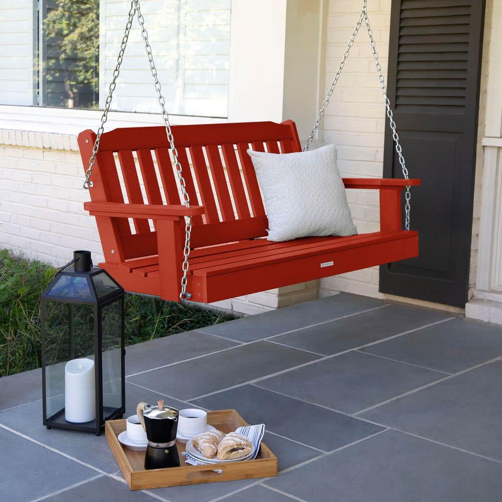 Highwood Lehigh 4 ft. Rustic Red Plastic Recycled Plastic Porch